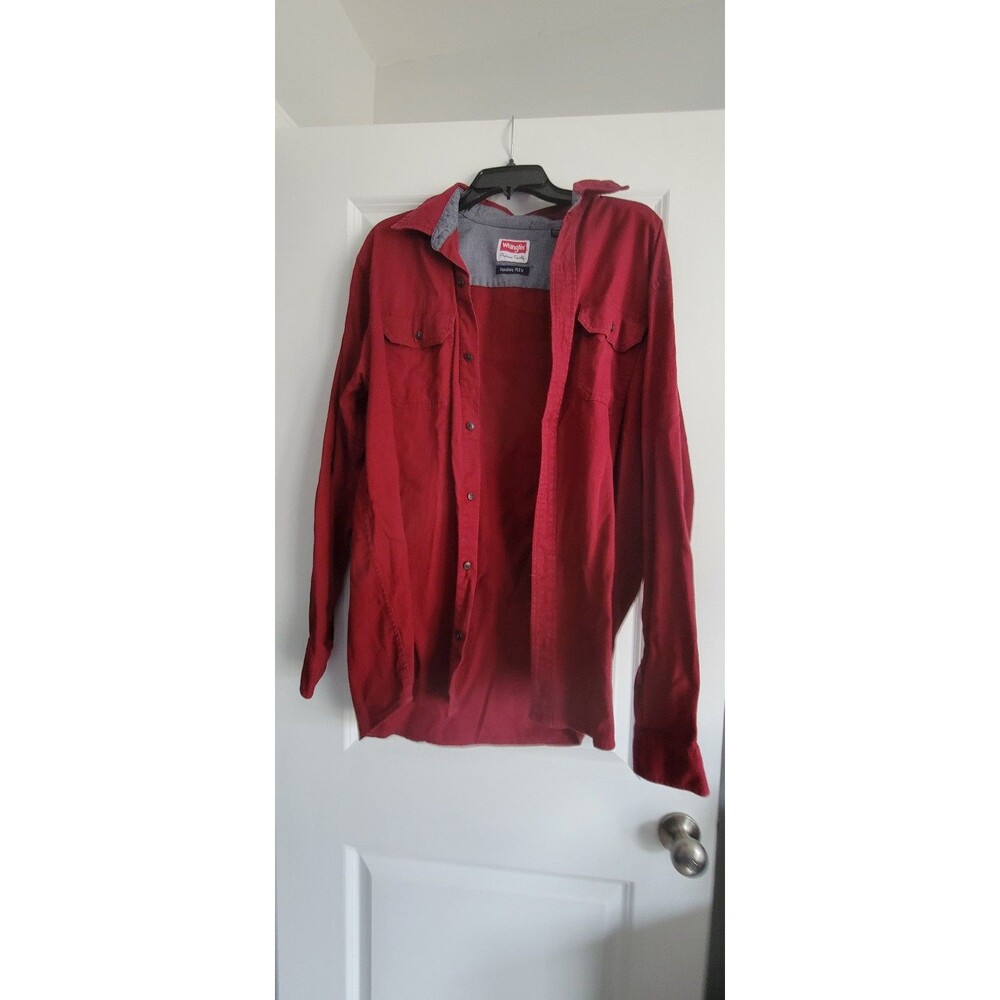 Wrangler men's comfort dlex long sleeve shirt large